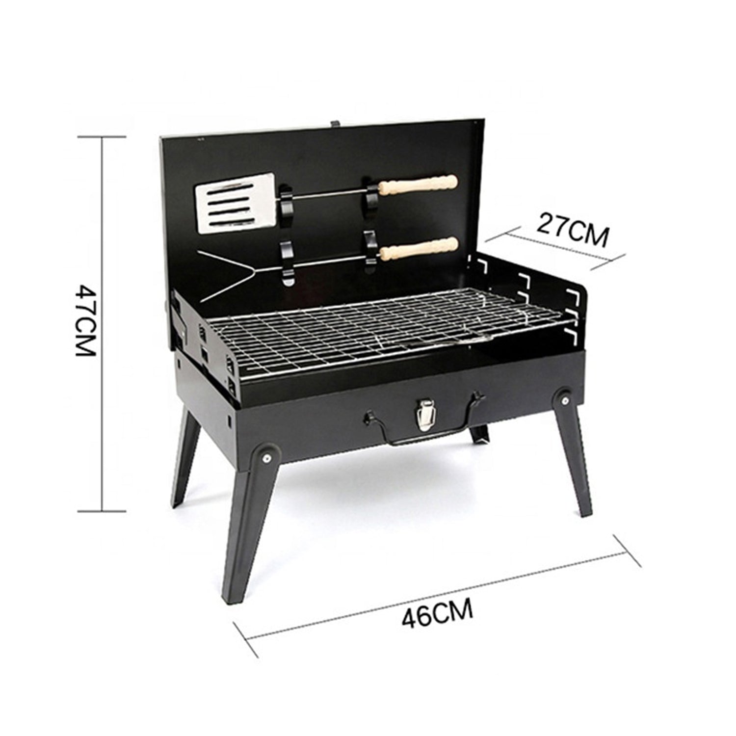 125 Stainless Steel Briefcase Style Barbecue Grill Toaster (Medium, Black) China