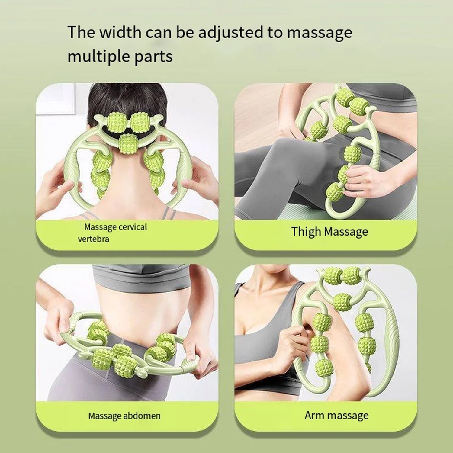 Muscle Massage Roller, 6 ,7, 8 & 10 Wheels Relieve Soreness Leg Muscle Roller Fitness Roller Muscle Relaxer Massage Roller Ring Clip All Round Massaging Uniform Force Elastic PP Drop Shaped for Home Use (1 Pc)