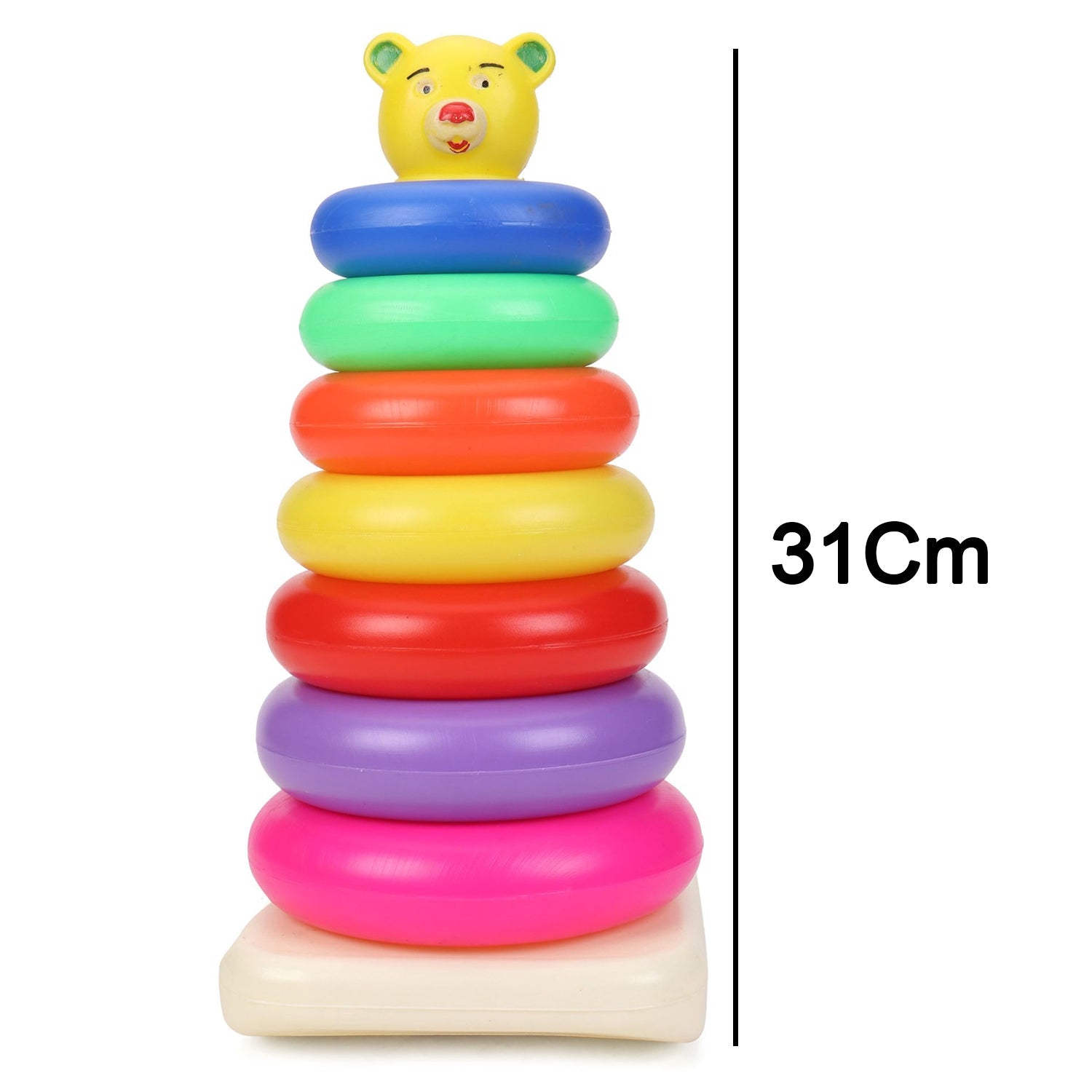 8016 Plastic Baby Kids Teddy Stacking Ring Jumbo Stack Up Educational Toy 7pc 