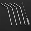 1733 Reusable Stainless Steel Drinking Straws Bent (4 Bent Straws, 1 Brush) 