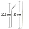 1733 Reusable Stainless Steel Drinking Straws Bent (4 Bent Straws, 1 Brush) 