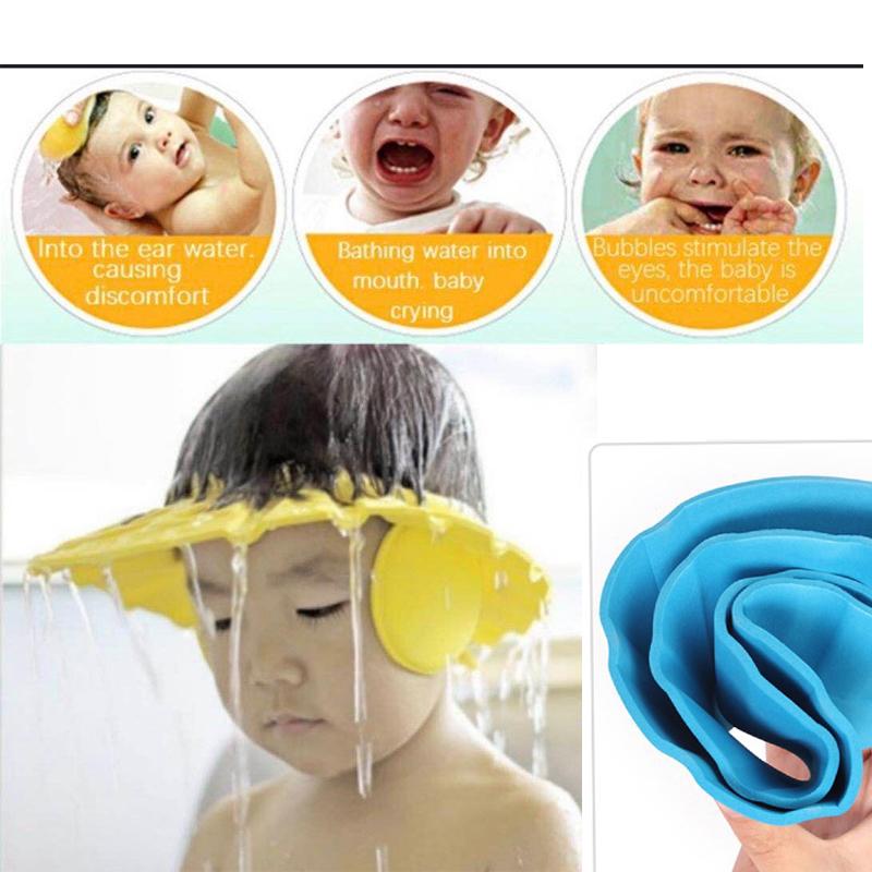 0378 Adjustable Safe Soft Baby Shower cap Gharbaar Store