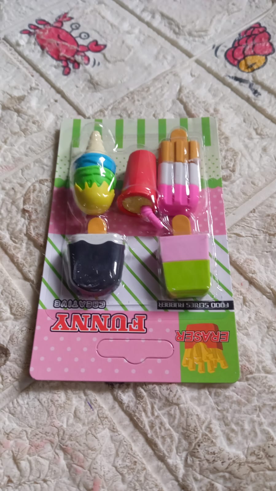 Stationary Kit Fancy & Stylish Colorful Erasers, Mini Eraser Creative Cute Novelty Eraser for Children Different Designs Eraser Set for Return Gift, Birthday Party, School Prize, Football & Icecream Set Eraser (9 pc & 5 Pc Set)