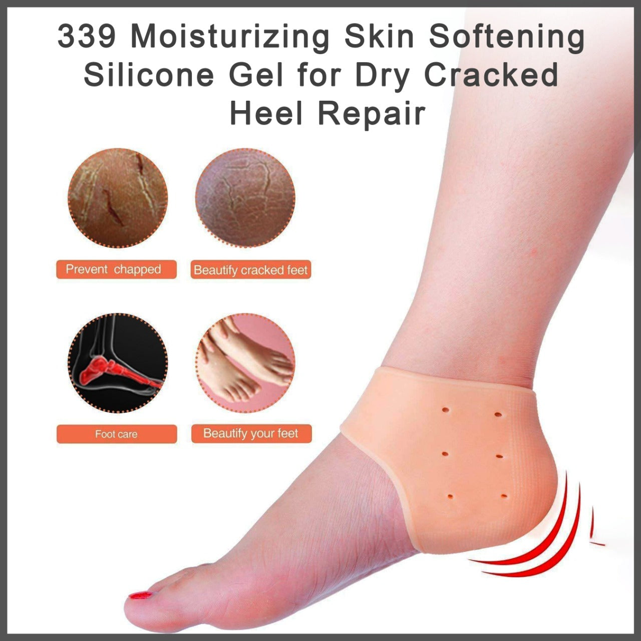 339 Moisturizing Skin Softening Silicone Gel for Dry Cracked Heel Repair (Multicolour) Gharbaar Store