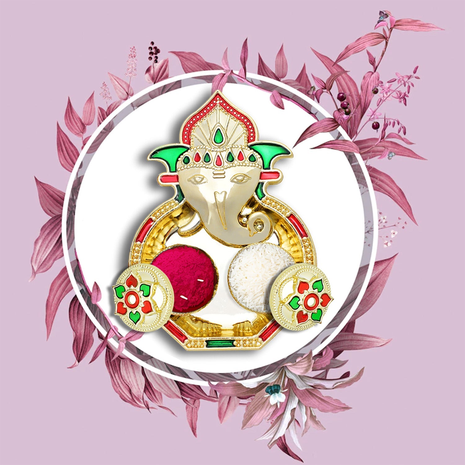 Rakasha Bandhan Special Puja Thali, Kumkum Thali Holder, Pooja Return Gift, Indian Housewarming Gifts, Brother / Bhai / Bhabhi / Sister / Family  Rakhi for Rakshabandhan, Diwali